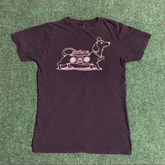 Upper playground wiener dog boombox t-shirt - Picture 1 of 5